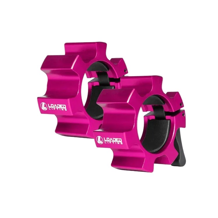 Loaded Lifting Aluminium Olympic Lock Jaw Collar - Pink