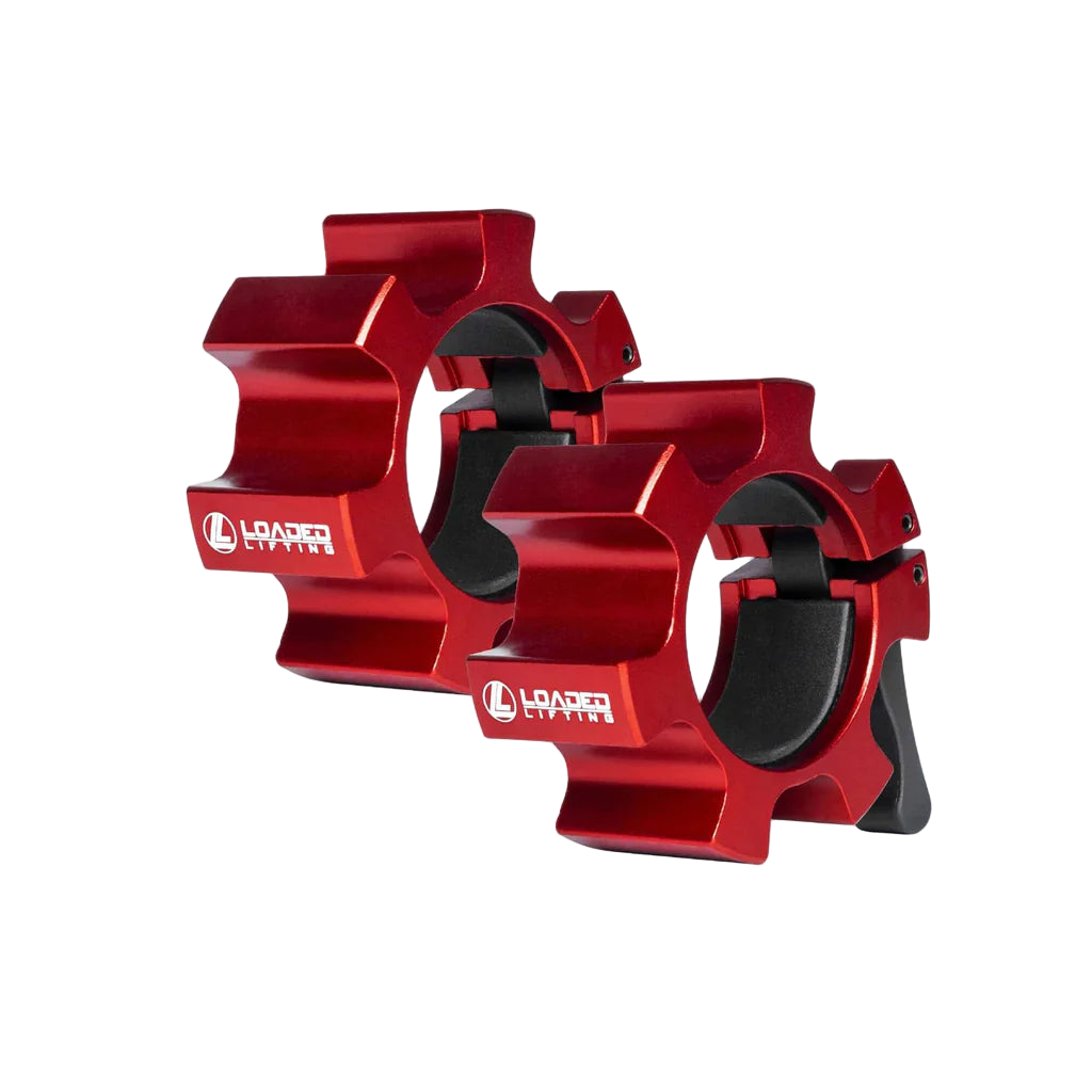Loaded Lifting Aluminium Olympic Lock Jaw Collar - Red