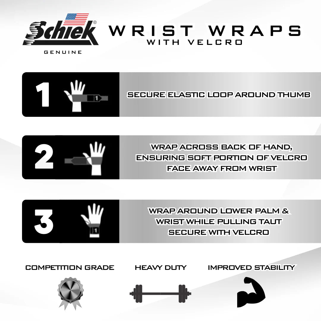 Schiek Black Out Line Wrist Wraps - 24"