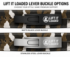 Lift It Loaded 10mm Leather Lever Weightlifting Belt - Camo / Stainless Steel Lever