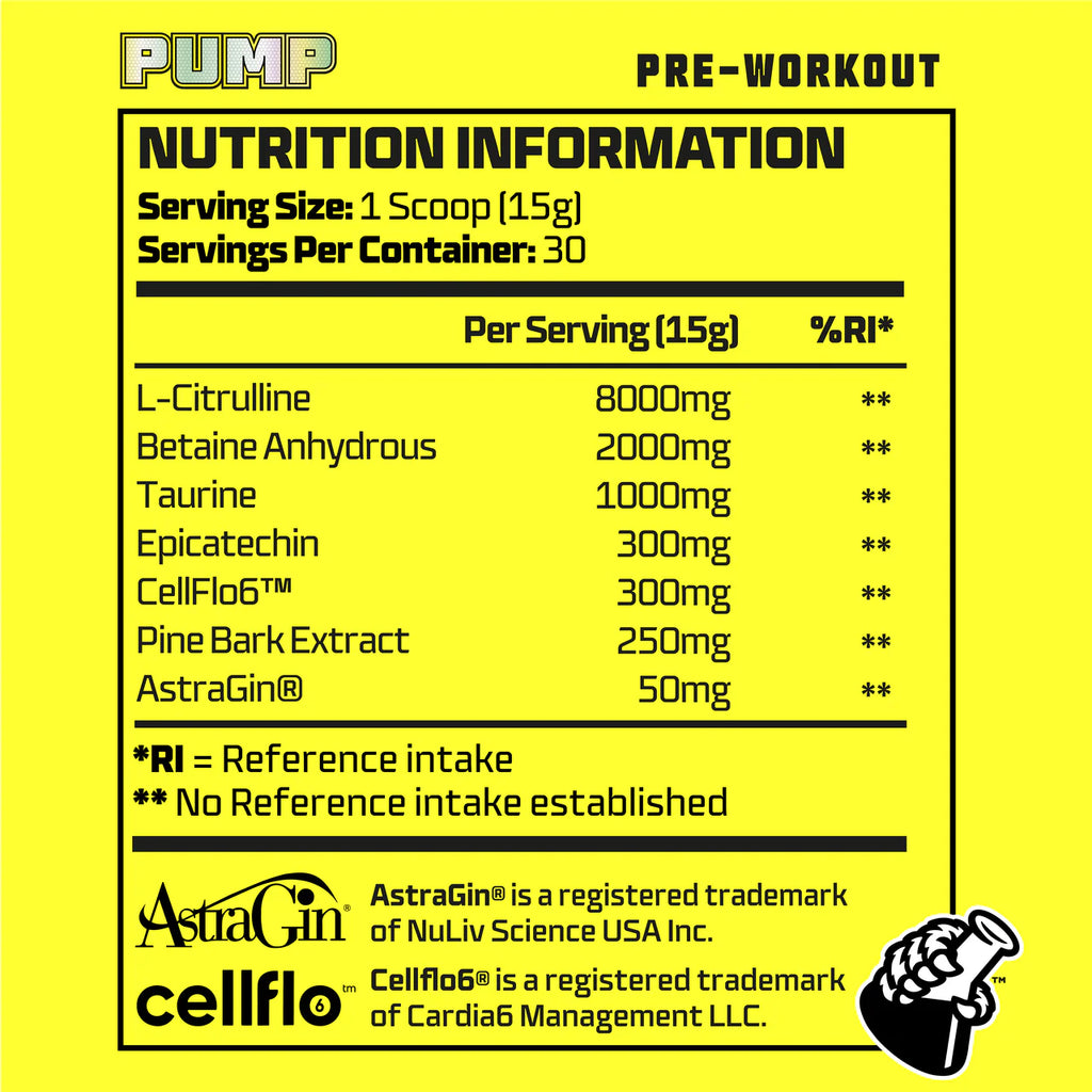 PUMP Stimulant Free Pre-Workout - 30 Servings - Sour Cherry