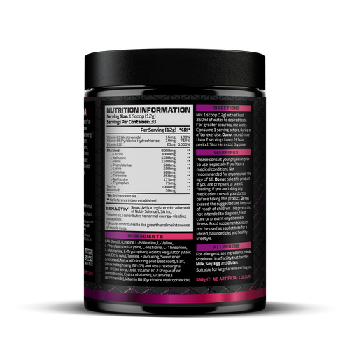 EAA Essential Amino Acid Complex - 30 Servings - Cranberry