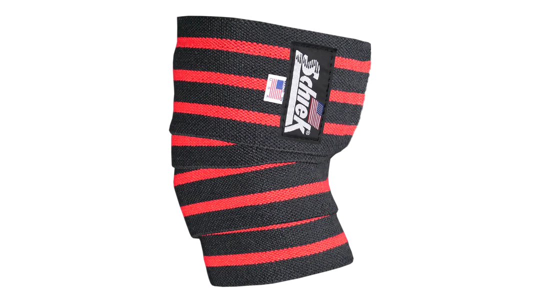Schiek Model 1152 Elbow Wraps - Black Red Stripe