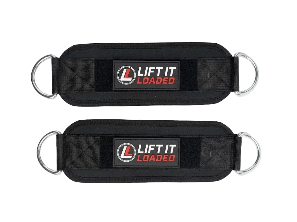 Lift it Loaded® Padded Neoprene Ankle Straps with Velcro Lock and Hoop (Blue)