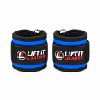 Lift it Loaded® Padded Neoprene Ankle Straps with Velcro Lock and Hoop (Blue)