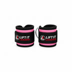 Lift it Loaded® Padded Neoprene Ankle Straps with Velcro Lock and Hoop (Pink)