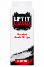 Lift it Loaded® Padded Neoprene Ankle Straps with Velcro Lock and Hoop (Black)