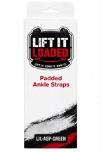 Lift it Loaded® Padded Neoprene Ankle Straps with Velcro Lock and Hoop (Green)