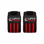 Lift it Loaded® Breathable Knee Wrap - 72“ (Black with Red Stripe)