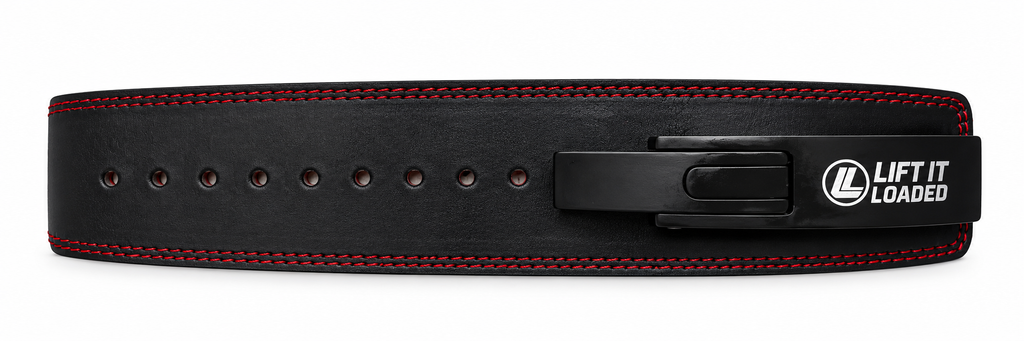 Lift it Loaded® Premium Leather Lever Lifting Belt - 10mm (Black Buckle / Embossed Logo)
