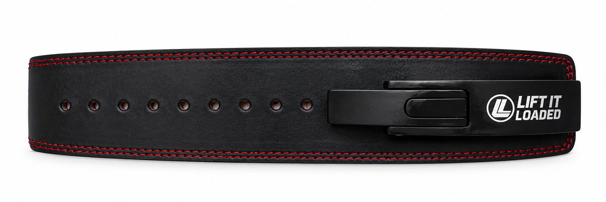 Lift it Loaded® Premium Leather Lever Lifting Belt - 10mm (Black Buckle / Embossed Logo)