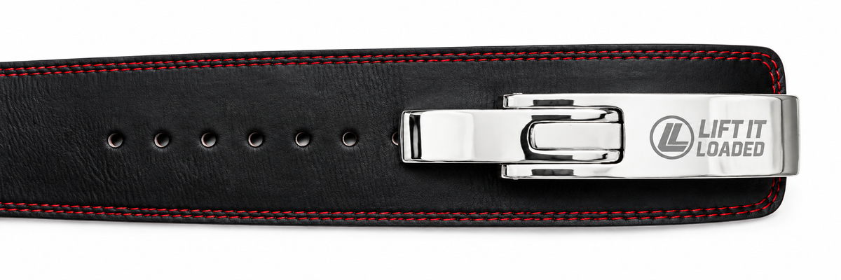 Lift it Loaded® Premium Leather Lever Lifting Belt - 10mm (Silver Buckle / Embroidered Logo)