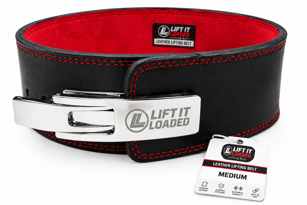 Lift it Loaded® Premium Leather Lever Lifting Belt - 10mm (Silver Buckle / Embroidered Logo)