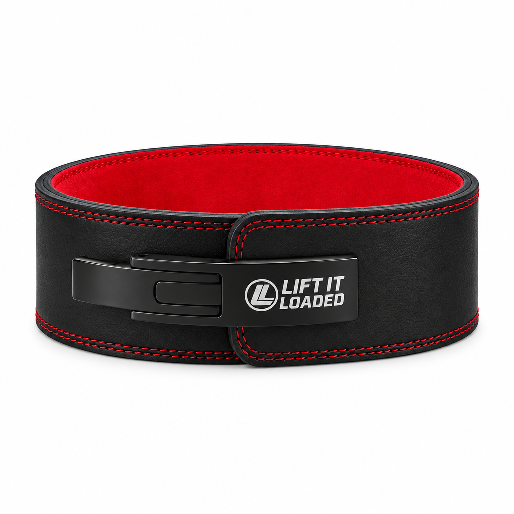 Lift it Loaded® Premium Leather Lever Lifting Belt - 10mm (Black Buckle / Embossed Logo)