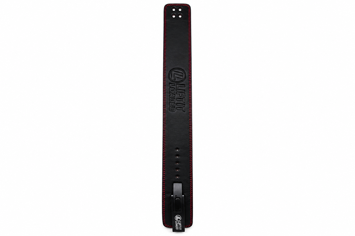 Lift it Loaded® Premium Leather Lever Lifting Belt - 10mm (Black Buckle / Embossed Logo)