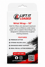 Lift it Loaded® Wrist Wrap with Velcro Lock - 18“ (Red)