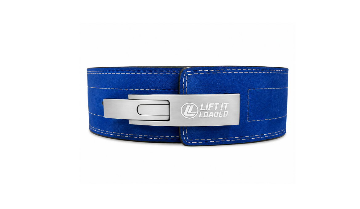 Lift It Loaded 10mm Leather Lever Weightlifting Belt - Cobalt Blue / Stainless Steel Lever