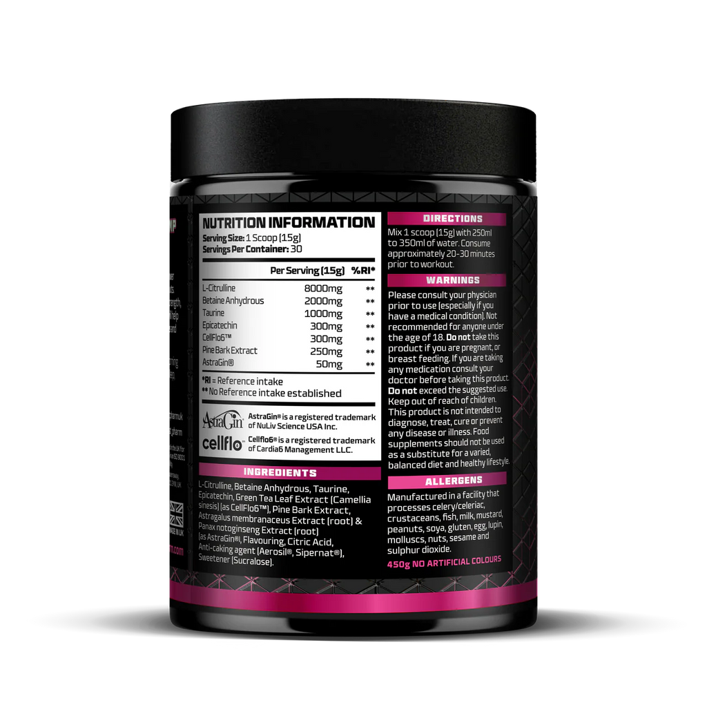 PUMP Stimulant Free Pre-Workout - 30 Servings - Sour Cherry