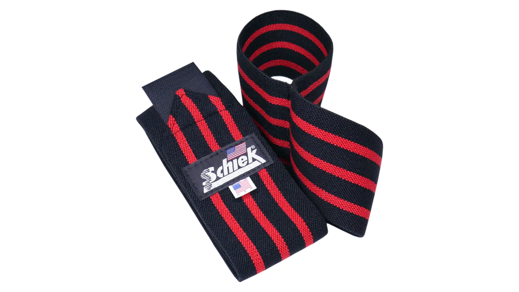 Schiek Model 1152 Elbow Wraps - Black Red Stripe