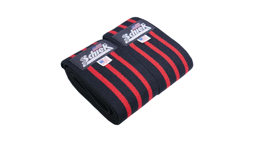 Schiek Model 1152 Elbow Wraps - Black Red Stripe