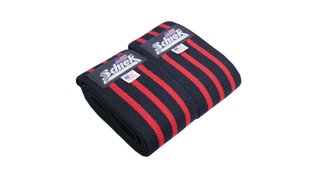 Schiek Model 1152 Elbow Wraps - Black Red Stripe