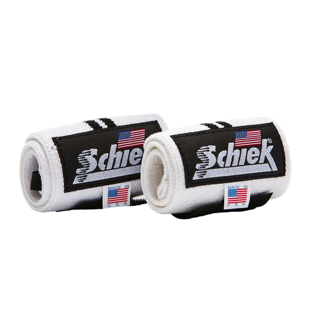 Schiek White Line Wrist Wraps - 24"