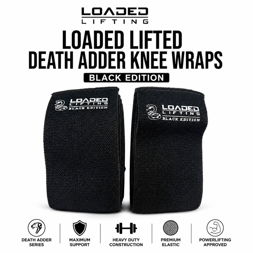 Loaded Lifting Death Adder Knee Wraps – Black Edition