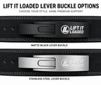 Lift It Loaded 10mm Leather Lever Weightlifting Belt - Black / Stainless Steel Lever
