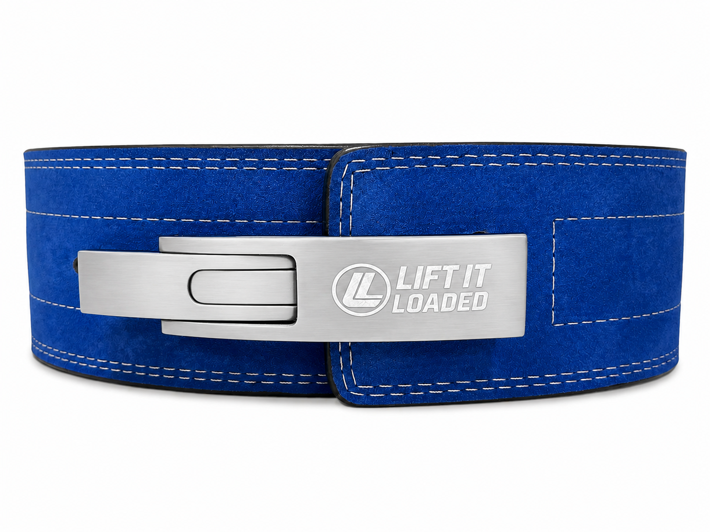 Lift It Loaded 10mm Leather Lever Weightlifting Belt - Cobalt Blue / Stainless Steel Lever