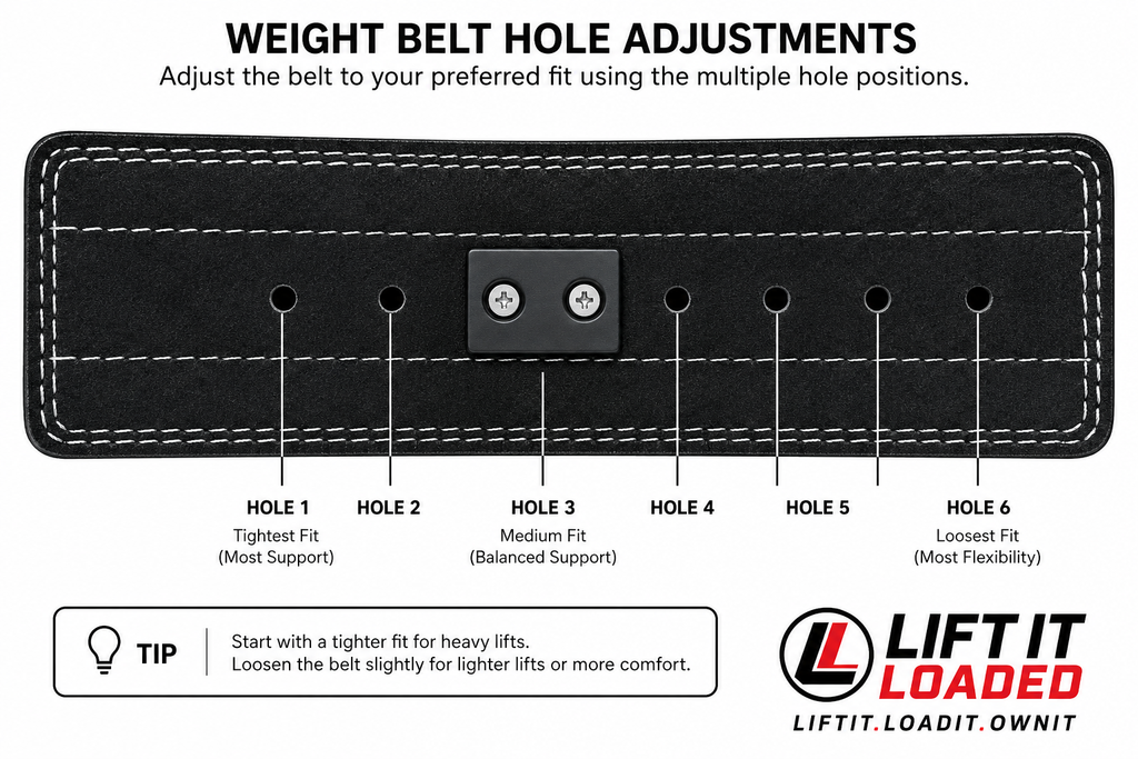 Lift It Loaded 10mm Leather Lever Weightlifting Belt - Black / Black Lever