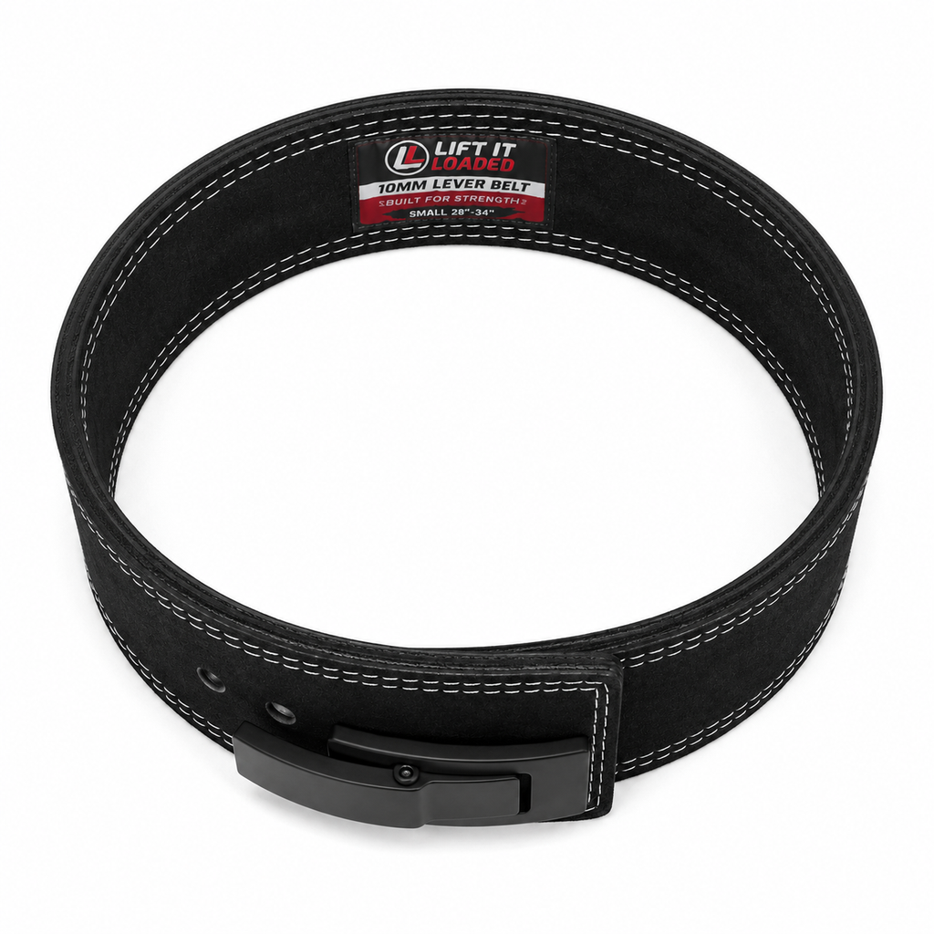 Lift It Loaded 10mm Leather Lever Weightlifting Belt - Black / Black Lever