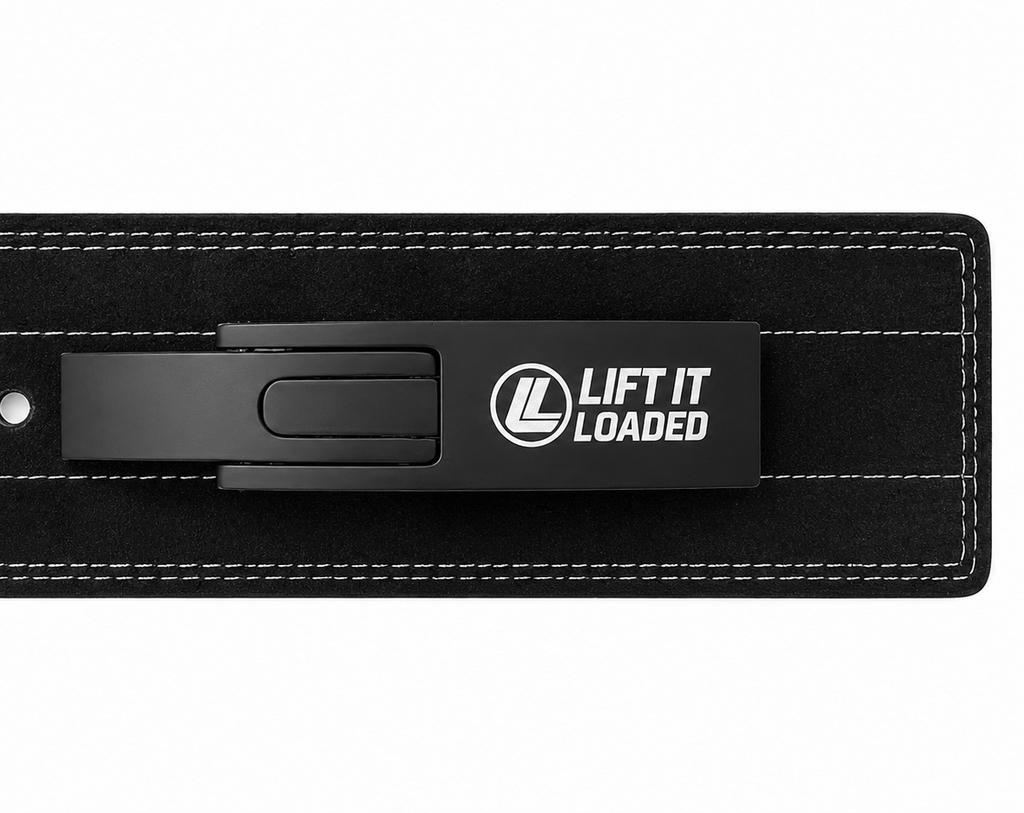 Lift It Loaded 10mm Leather Lever Weightlifting Belt - Black / Black Lever