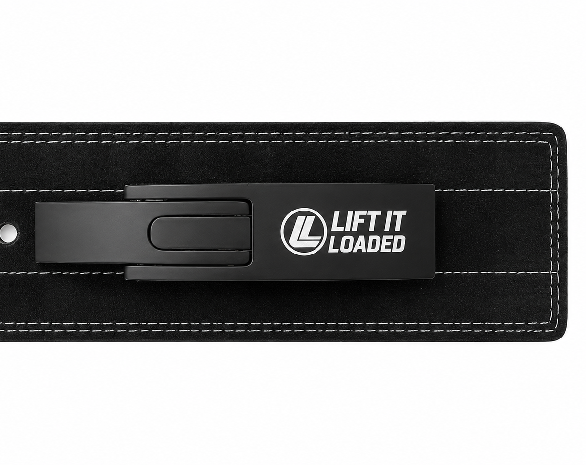 Lift It Loaded 10mm Leather Lever Weightlifting Belt - Black / Black Lever