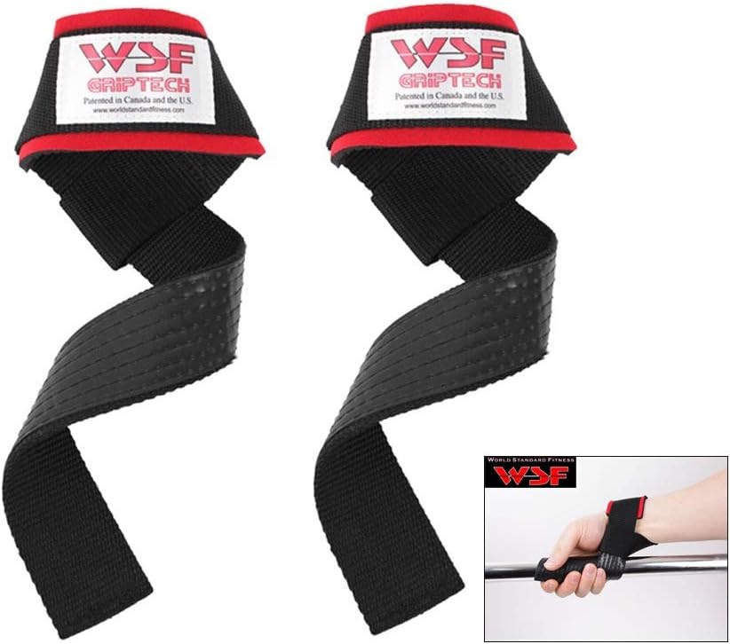 WSF Grip Tech Rubberised Lifting Straps (Non-Padded)