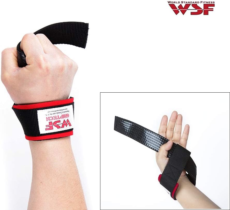 WSF Grip Tech Rubberised Lifting Straps (Non-Padded)